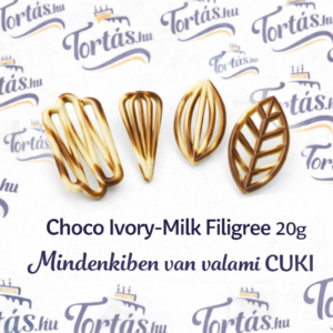 Csokoládé dekoráció - Choco Ivory-Milk Filigree 20g