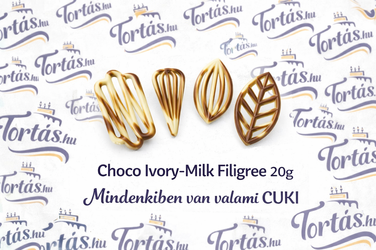 Csokoládé dekoráció - Choco Ivory-Milk Filigree 20g